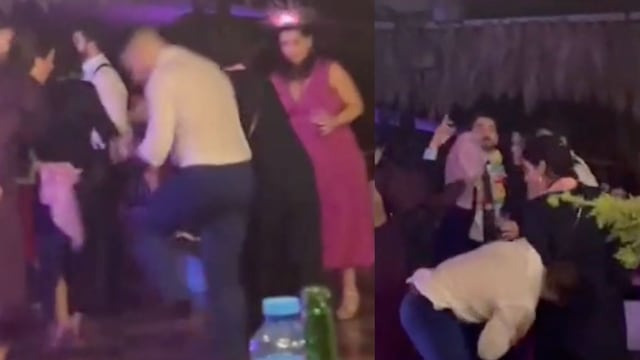 VIDEO: Le muerde la nalga a su esposa en la fiesta y procede a sacar los pasos prohibidos conquistando a TikTok