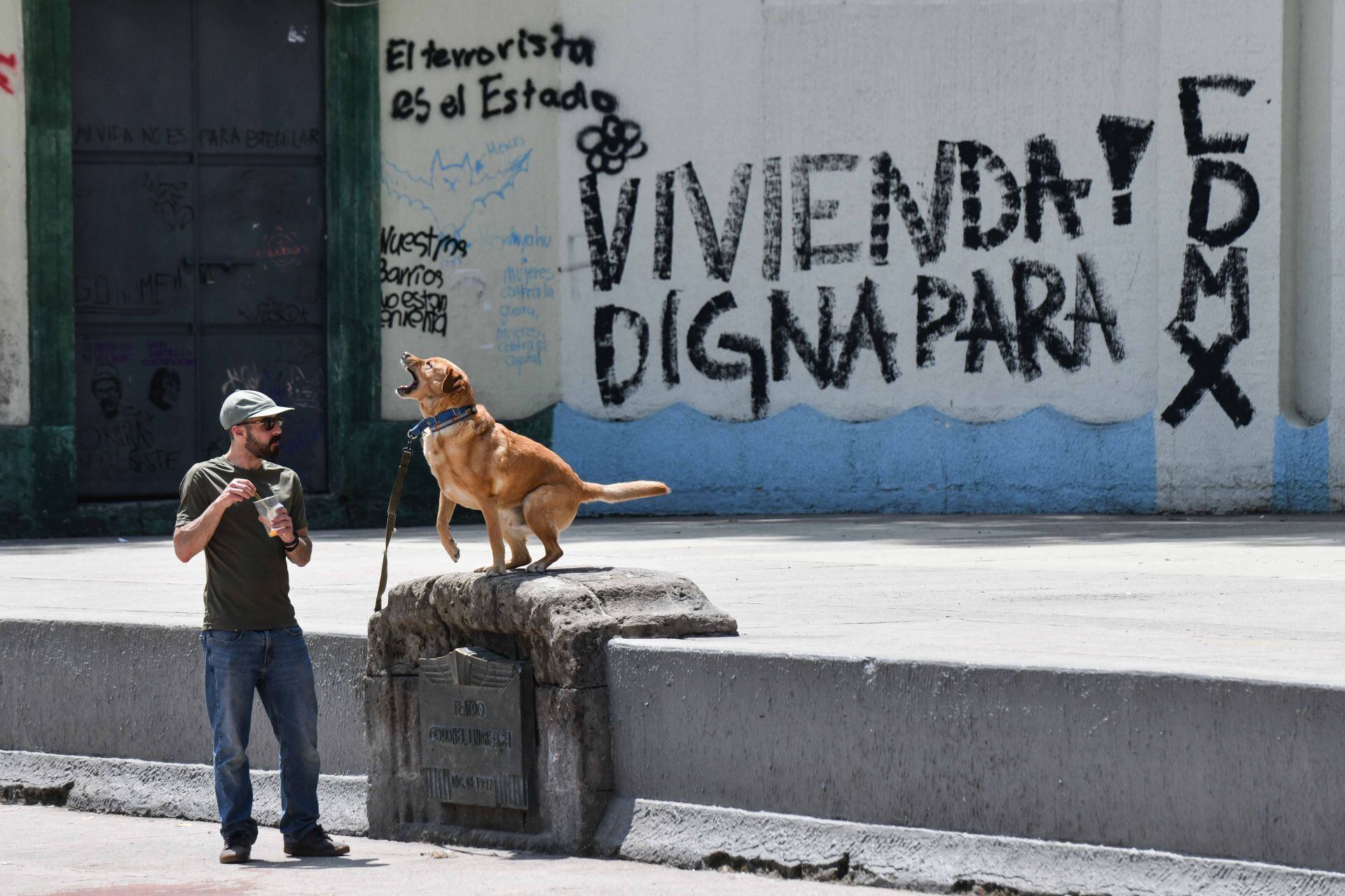Pintas realizadas ayer mientras se realizó la primera protesta en contra de la gentrificación en la CDMX