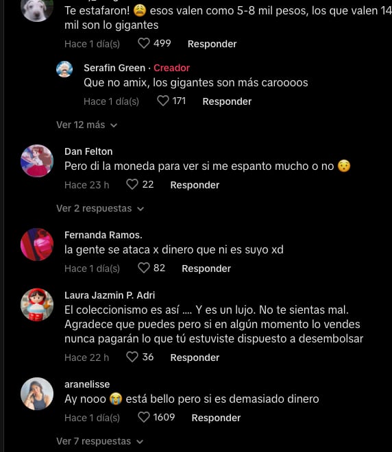 Comentarios sobre el usuario que gastó casi 15 mil pesos en un ternurín gigante