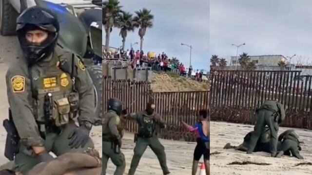 Coyotes y patrulla fronteriza se agarran a golpes en la playa de San Diego