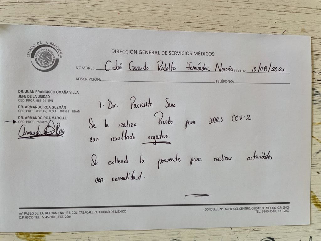 Resultado negativo a Covid-19