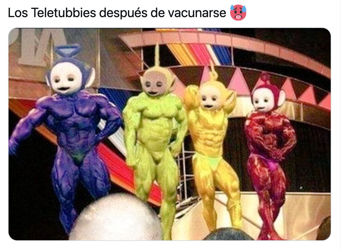 Meme de la vacunación de los Teletubbies