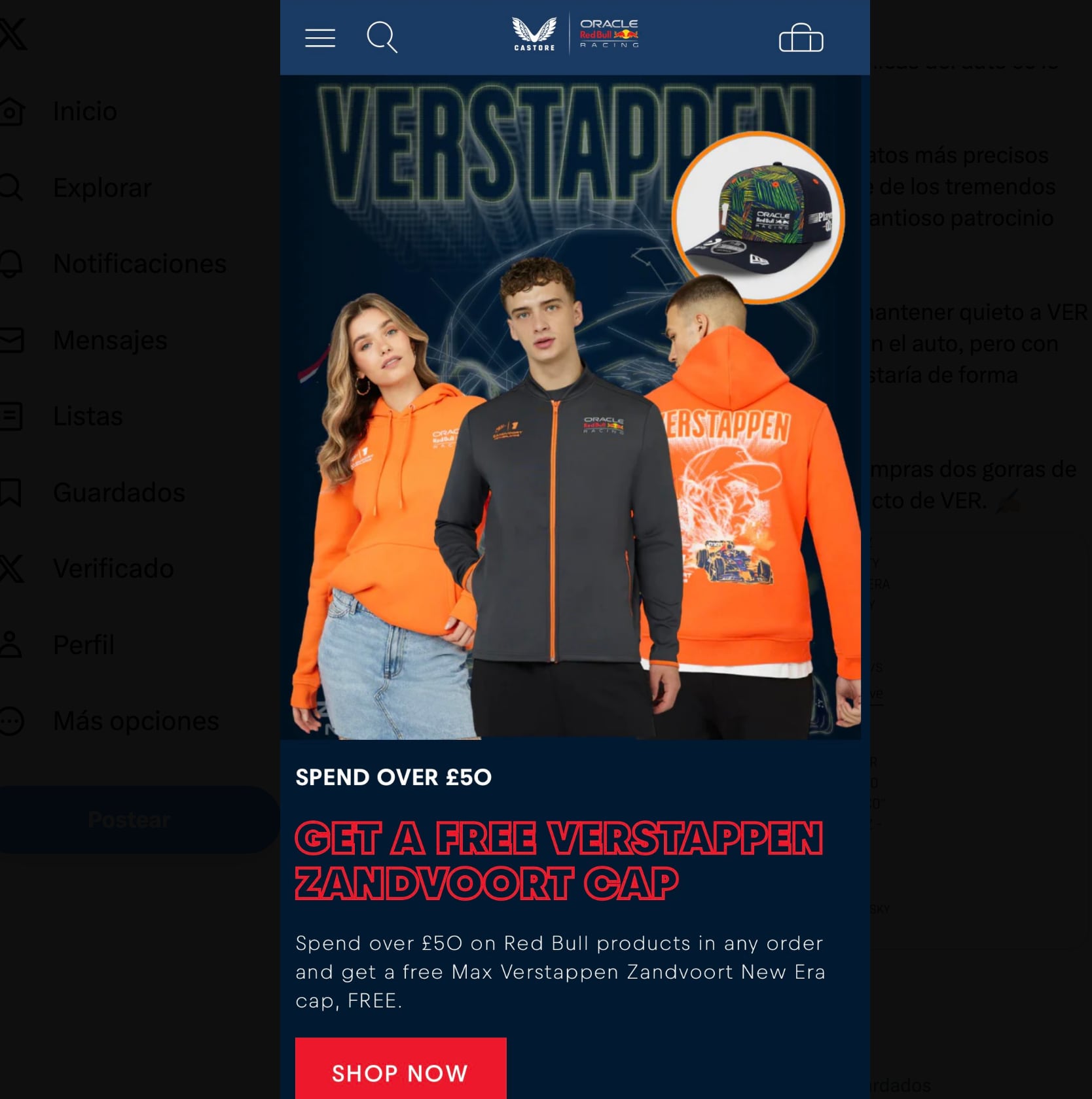 Regalan gorra de Max Verstappen