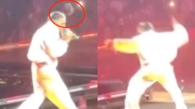 Rauw Alejandro es golpeado por el celular de un fan