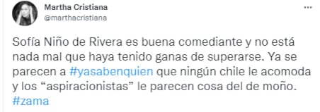 Martha Cristiana defiende a Sofía Niño de Rivera.