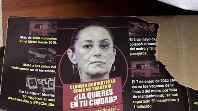Paquetes con propaganda en contra de Claudia Sheinbaum encontrados en la alcaldía Cuauhtémoc