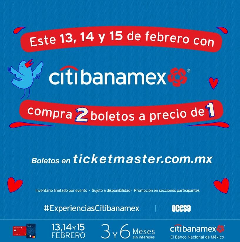 Oferta Ticketmaster de San Valentín en boletos 2x1