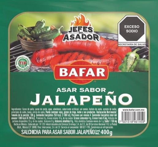 Salchichas para asar con jalapeño Bafar