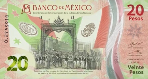 Arco del triunfo en el nuevo billete de 20 pesos