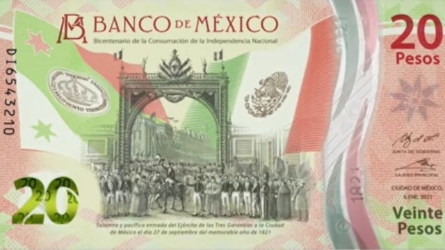 Arco del triunfo en el nuevo billete de 20 pesos