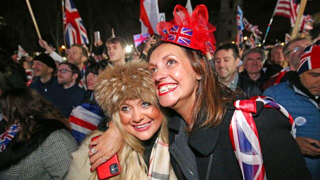Celebración del Brexit en Reino Unido.