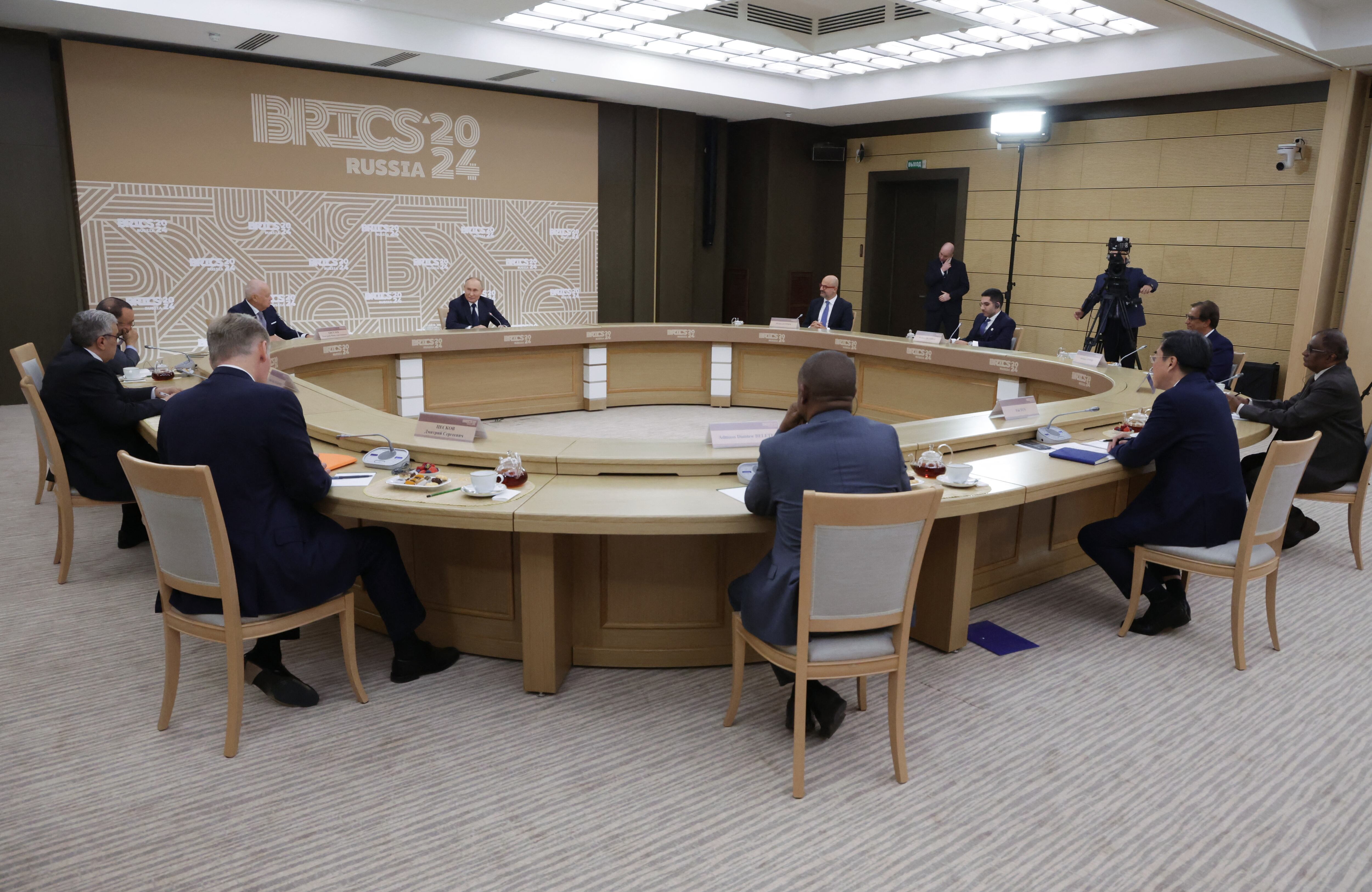 Vladimir Putin en reunión del BRICS