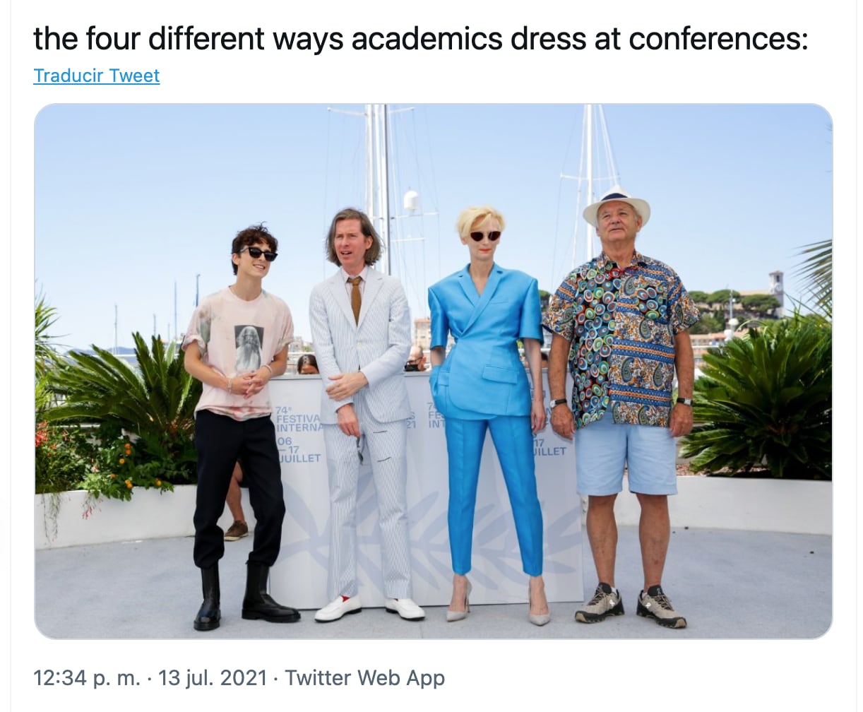 Timothée Chalamet, Wes Anderson, Tilda Swinton y Bill Murray
