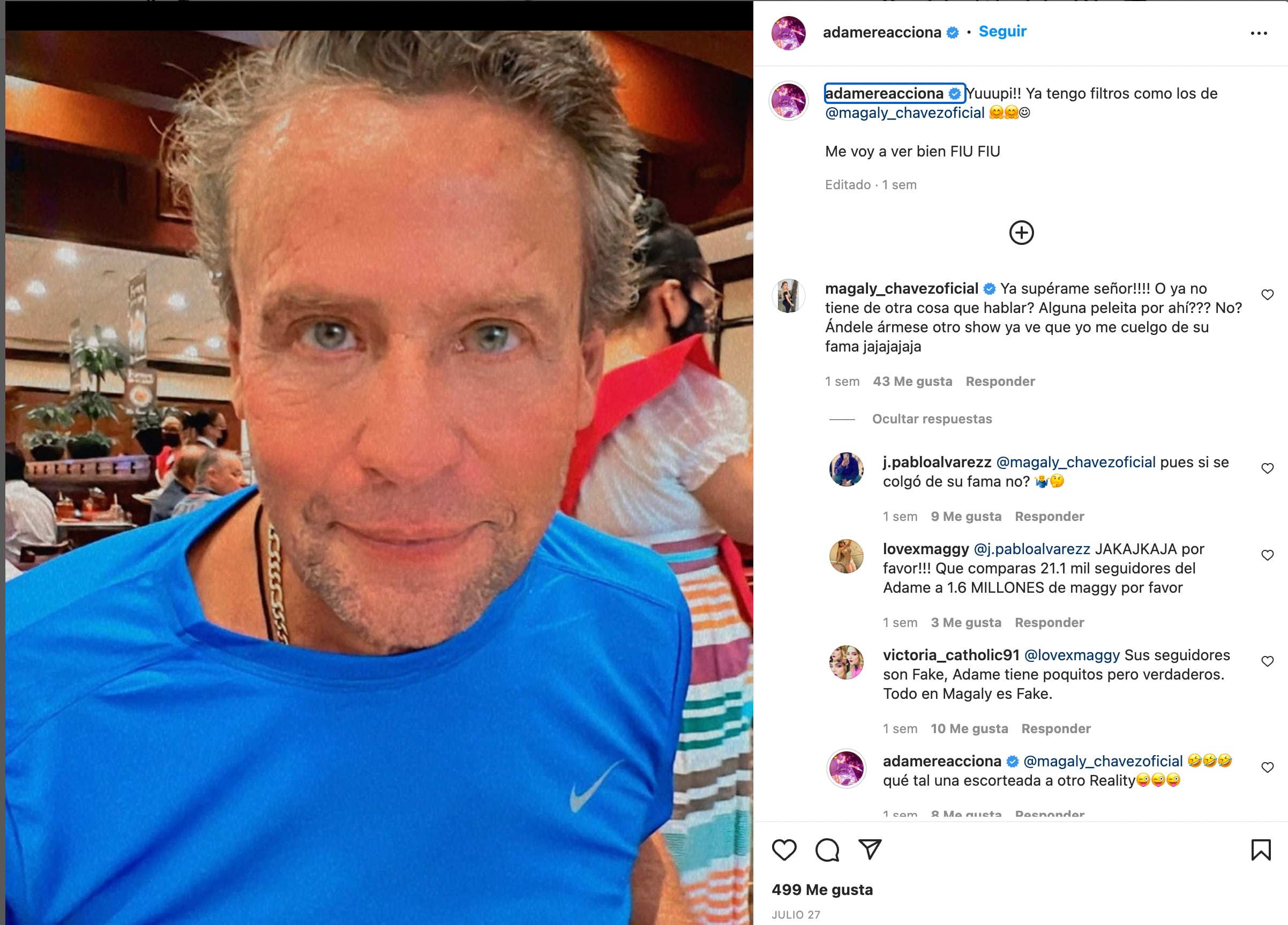Alfredo Adame se burla de Magaly Chávez y ella le pide que la supere