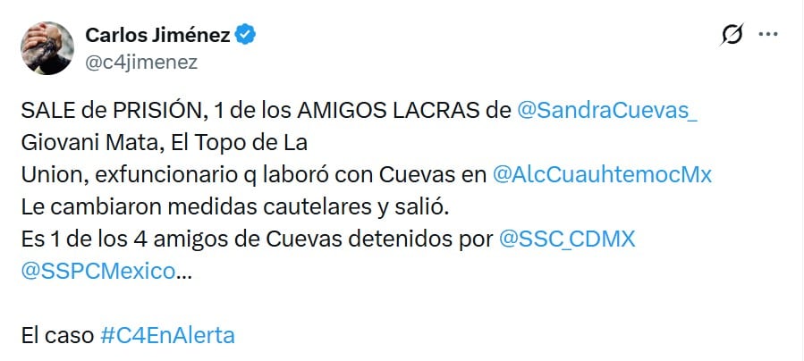 Sandra Cuevas vs Carlos Jiménez