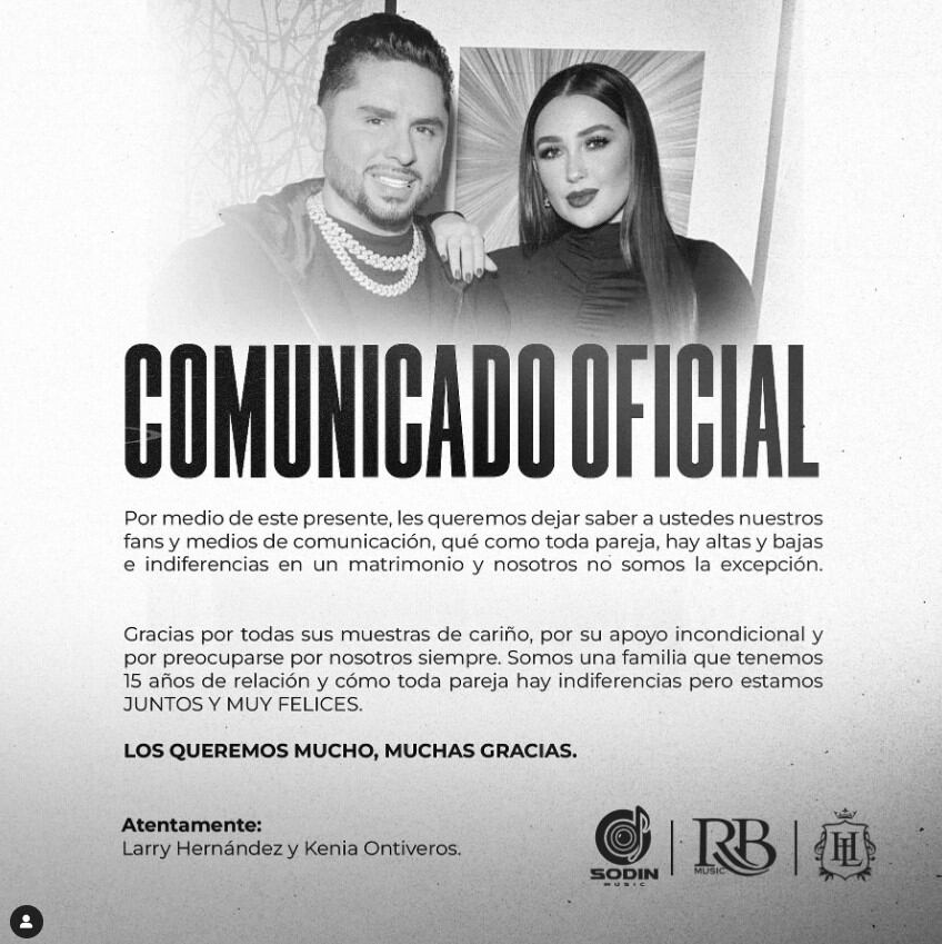 Larry Hernández y Kenia Ontiveros