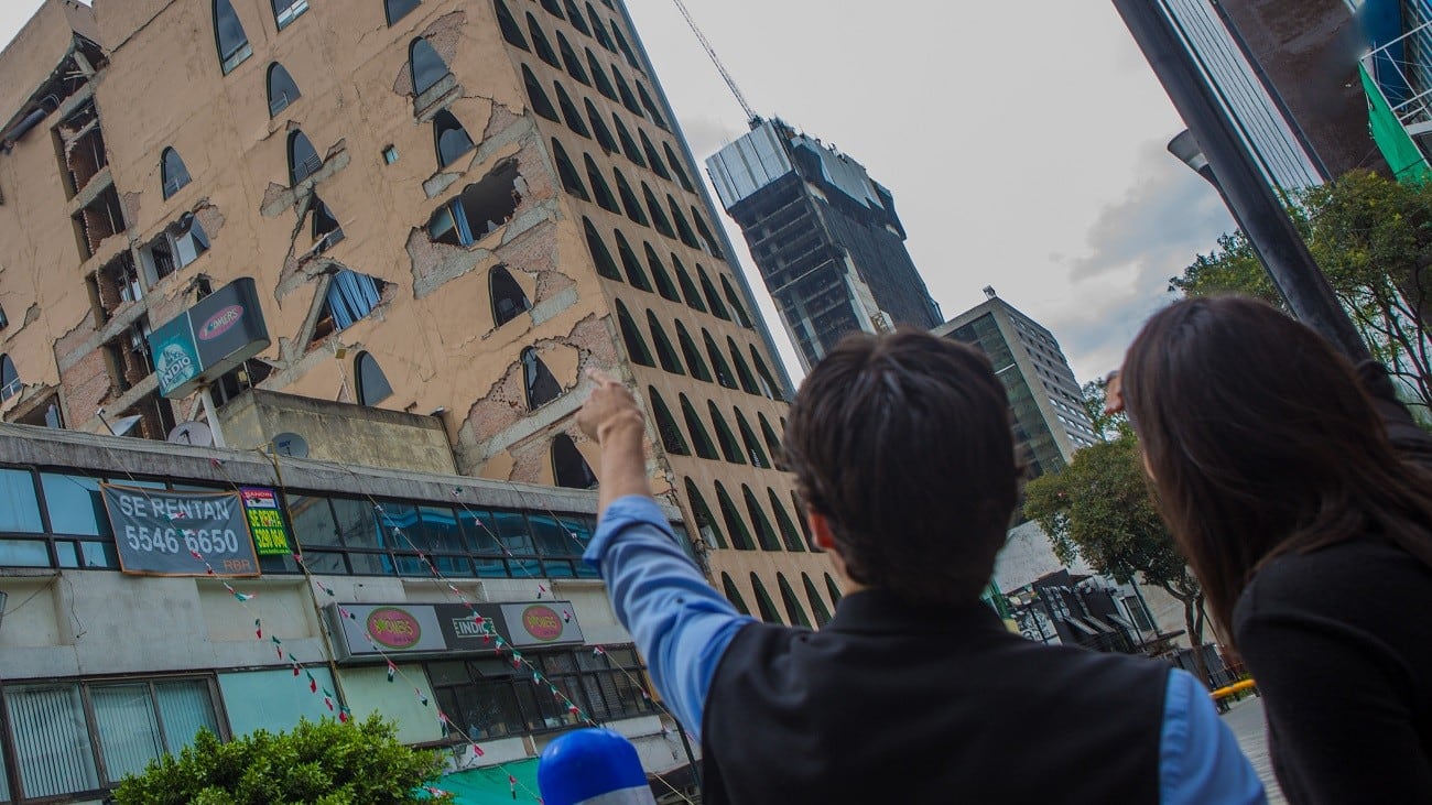 Edificio dañado por el sismo en la CDMX