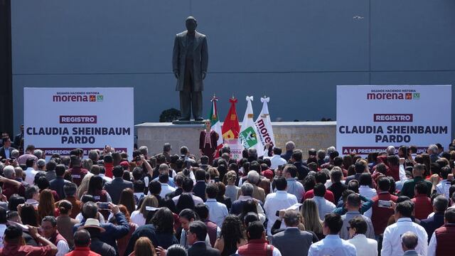 Claudia Sheinbaum, candidata a la presidencia por Morena, ofreció un discurso después de recibir su constancia en las instalaciones del INE