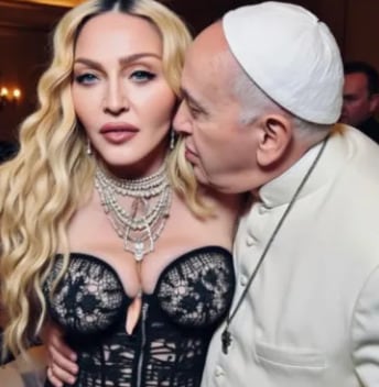Las fotos de Madonna con el Papa hechas con inteligencia artificial