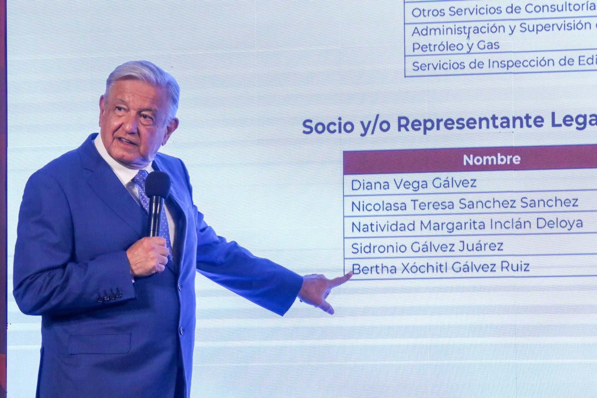 Andrés Manuel López Obrador mostró los contratos que obtuvo Xóchitl Gálvez con sus dos empresas, señaló que muchos de ellos durante su gestión como alcaldesa de Miguel Hidalgo