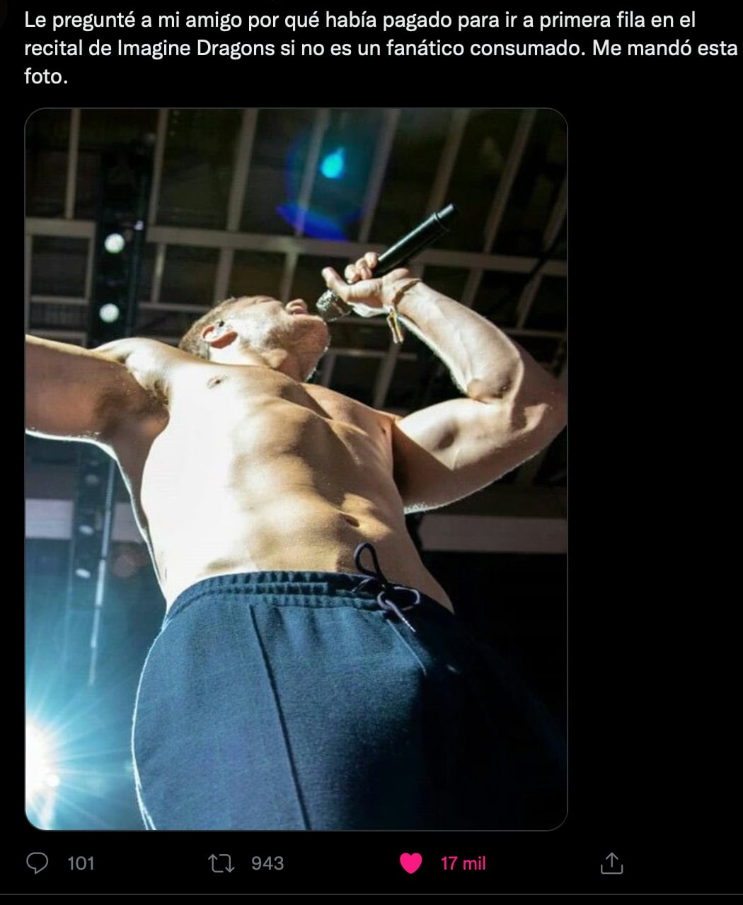 Dan Reynolds, vocalista de Imagine Dragons, ya encendió los memes al dejarse ver sin camisa