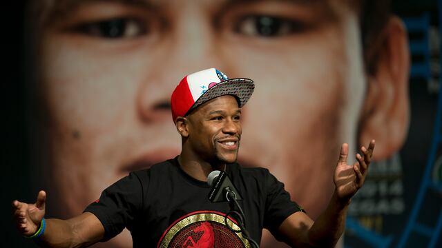 Floyd Mayweather en conferencia de prensa