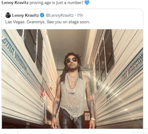 Lenny Kravitz a sus 57 años.
