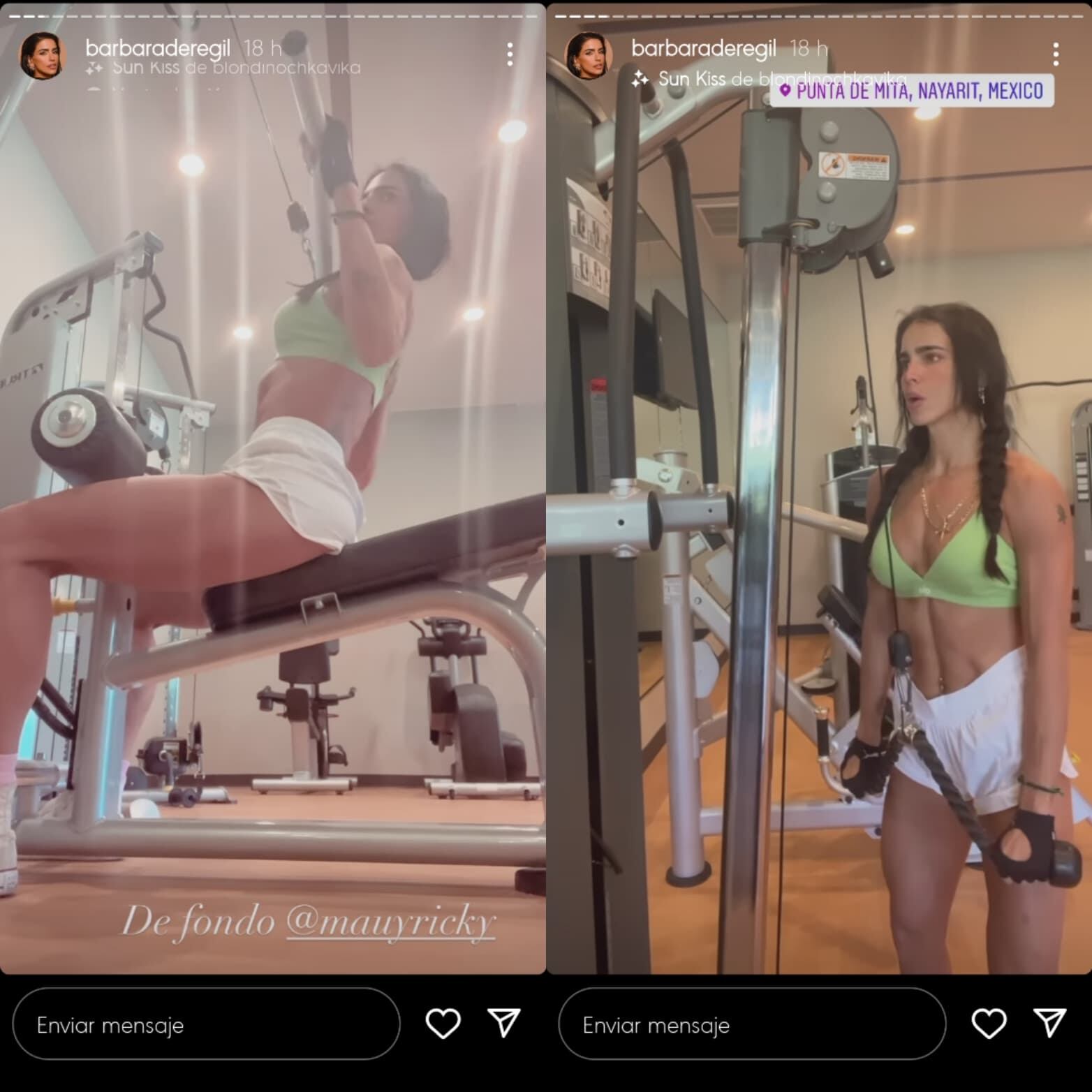 Bárbara de Regil hace ejercicio en sus vacaciones.