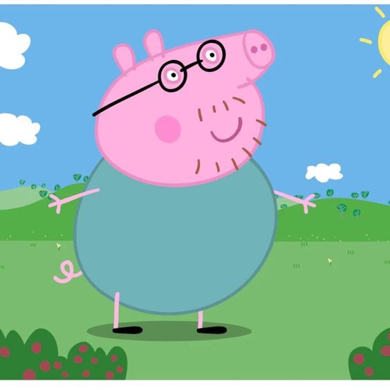 Papá Cerdito en punto de cruz