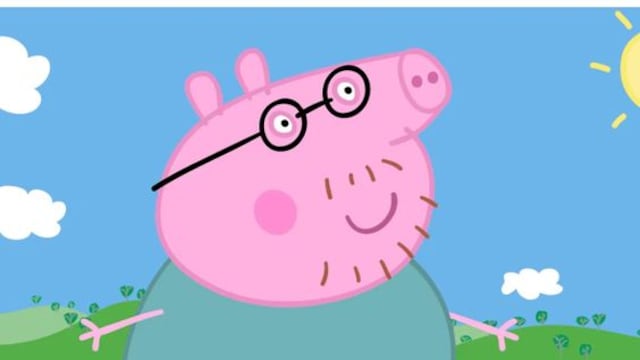 Papá Cerdito en punto de cruz