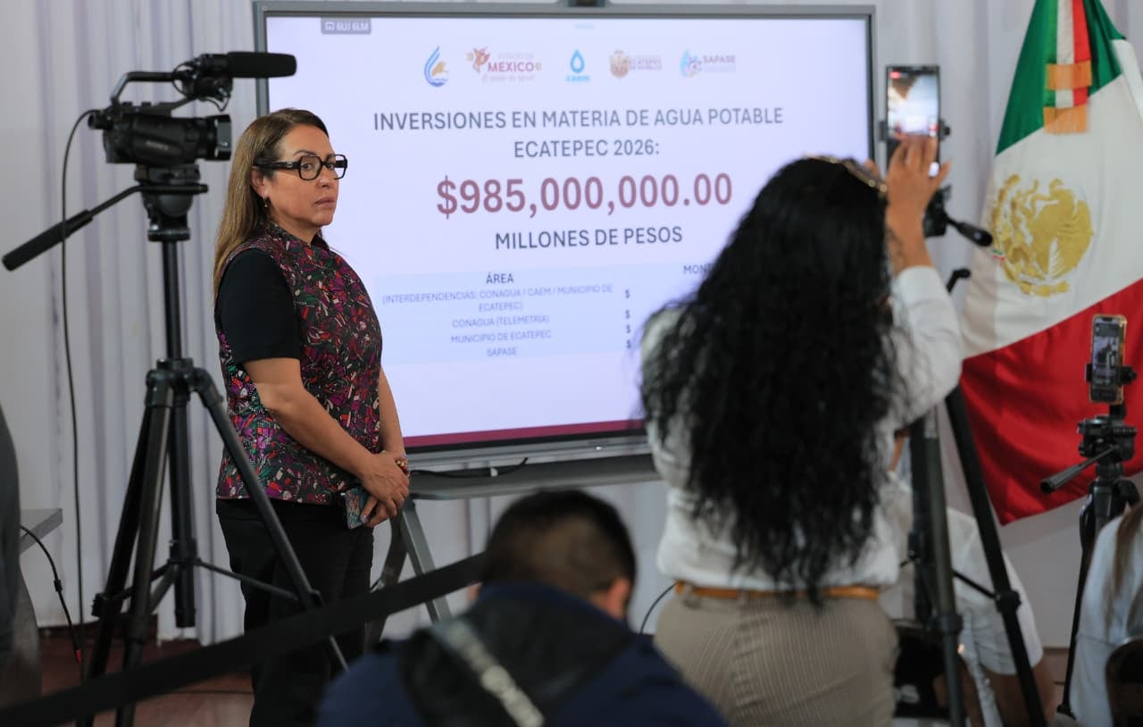 Ecatepec invertirá casi mil mdp para garantizar acceso al agua en 2026.