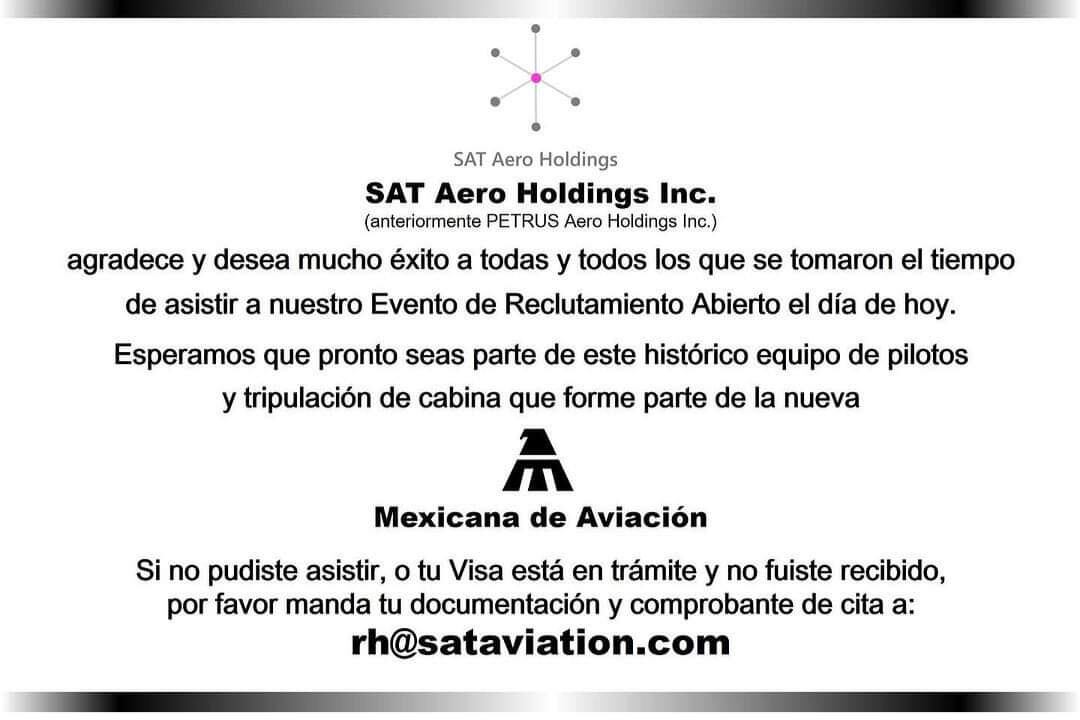 Reclutamiento Mexicana de Aviación