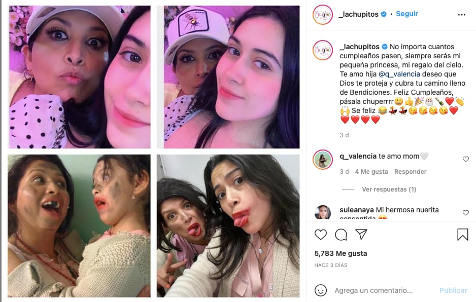 La Chupitos festeja a su hija