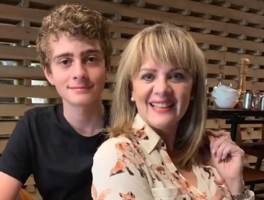 Erika Buenfil y su hijo Nicolás