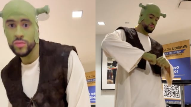 Bad Bunny se disfraza de Shrek para halagar su nuevo álbum