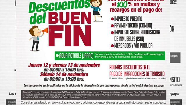 Las promociones se aplicarán entre el 12 y 14 de noviembre en un horario de 9 a 15 horas.