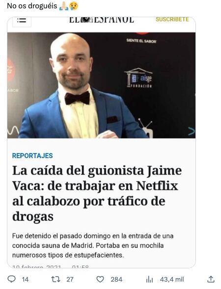 Tras criticas del guionista de Élite a The Last of Us, lo exponen en redes