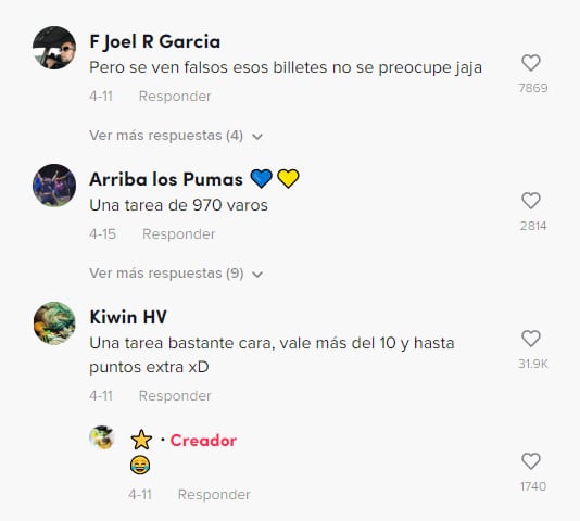 Comentarios al video de la niña que recorta billetes para ilustrar su tarea