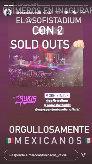 Marco Antonio Solís recuerda que ‘Los Bukis’ inauguraron estadio donde se jugó Super Bowl 2022