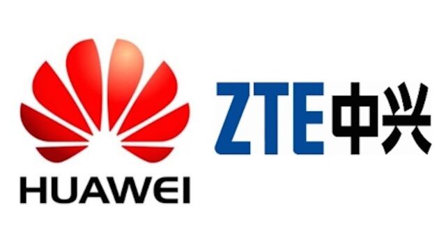 Logotipos de Huawei y ZTE.