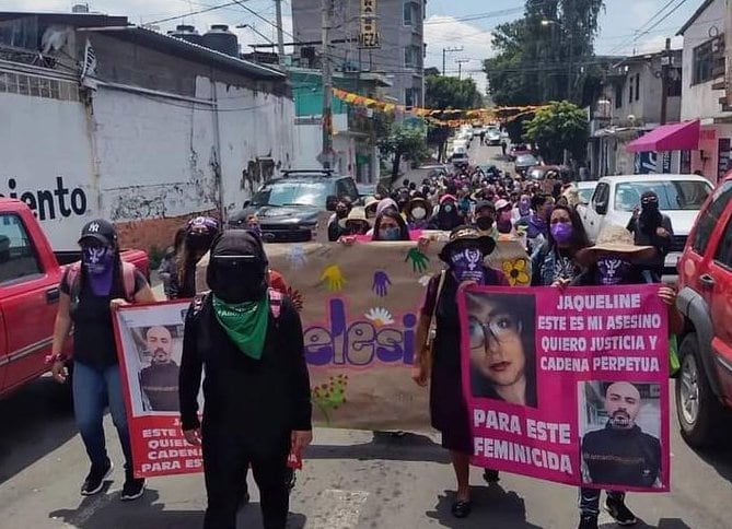 Marcha por justicia para feminicidios en Milpa Alta, CDMX