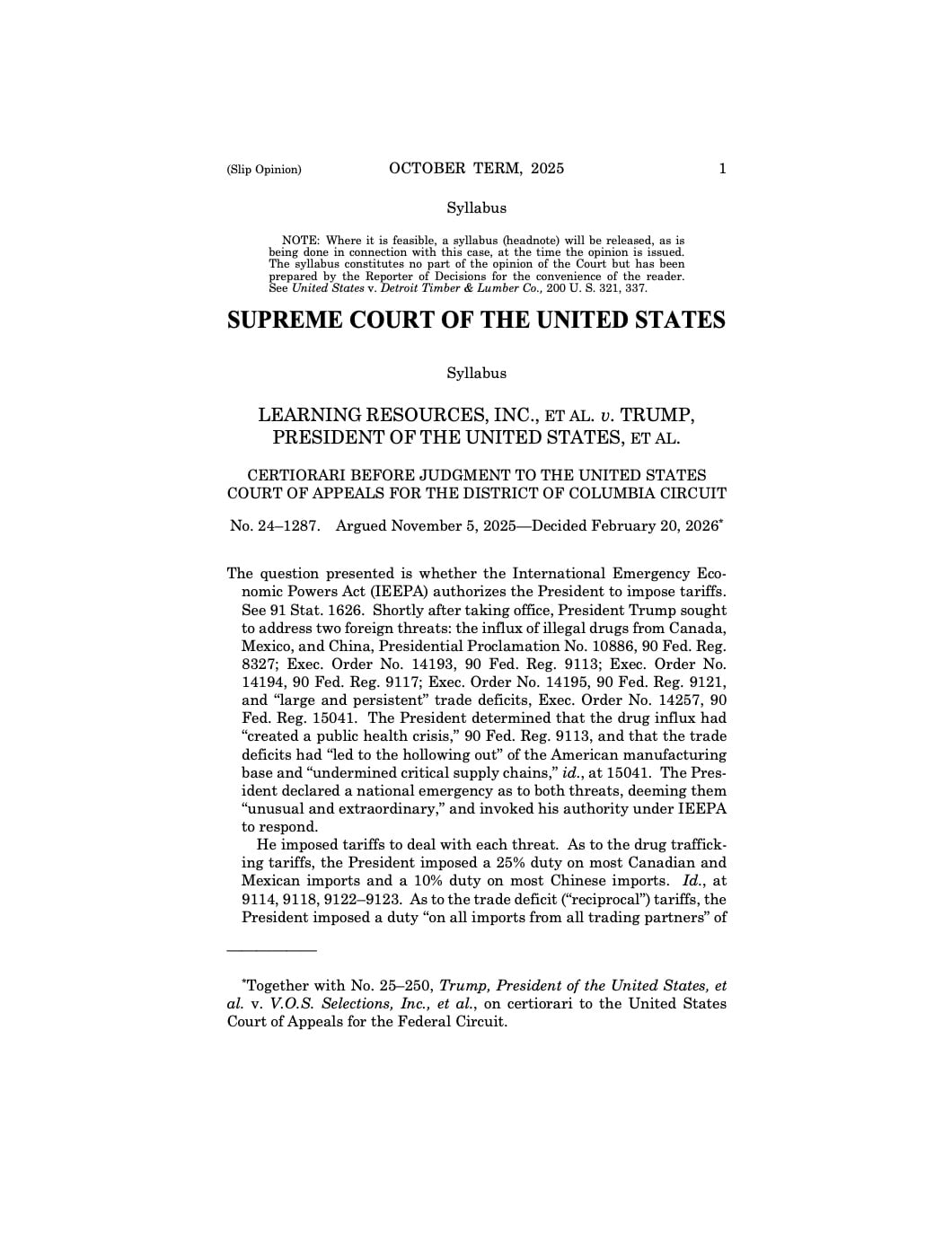 Suprema Corte tumba aranceles de Trump