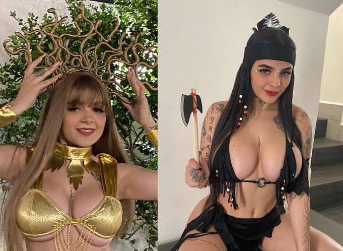Karely Ruiz usó sensuales disfraces en Halloween