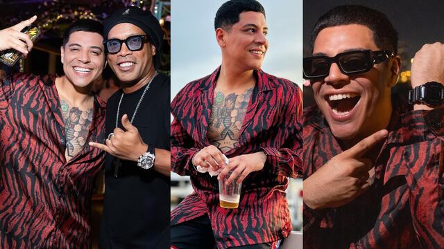 Eduin Caz supera el robo que vivió y se va de festejo con Ronaldinho.
