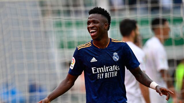 Vinicius Jr celebra con el Real Madrid