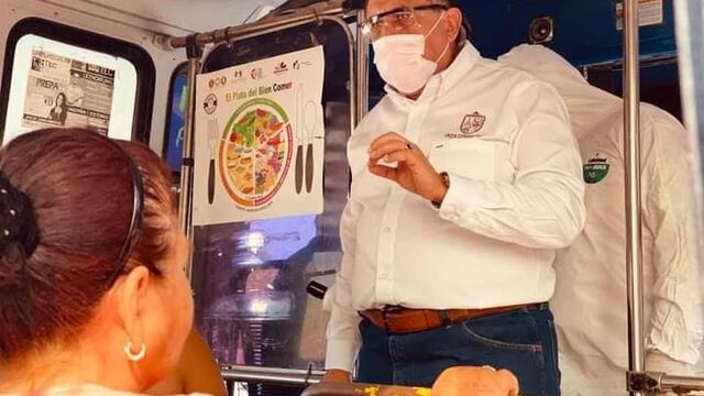 El Presidente municipal de Apatzingán en Michoacán, José Luis Cruz Lucatero realiza campaña de prevención en el municipio para combatir el contagio de COVID-19.