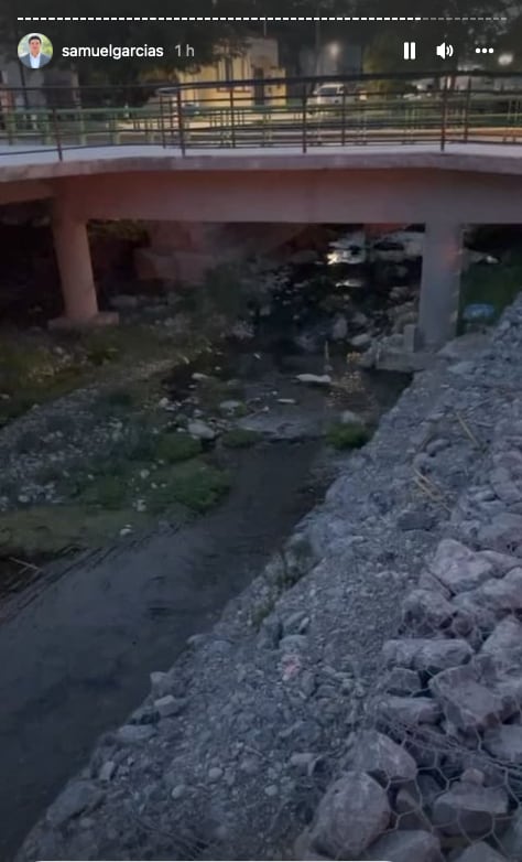 recorridos de Samuel García para detectar las causas de la falta de agua en Nuevo León/captura de pantalla