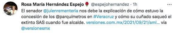 Tuit Rosa María Hernández Espejo