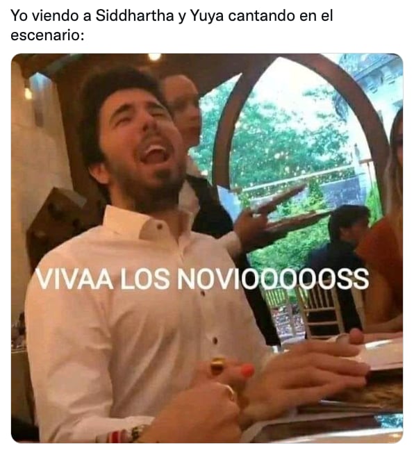 Meme del beso de Yuya y Siddhartha