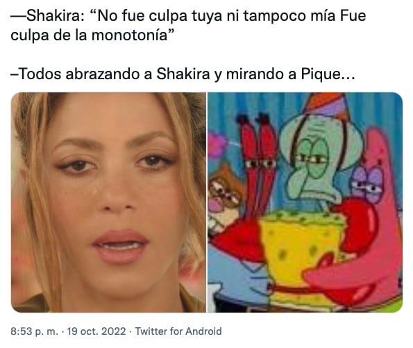 Meme de Shakira y su "dulce venganza" a Gerard Piqué